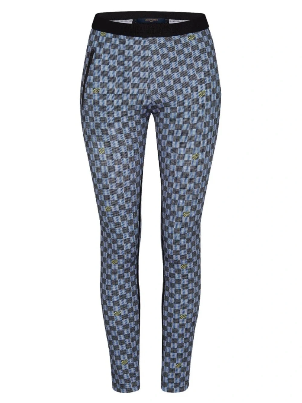 Louis Vuitton Archive FW19 LV Pop 3D Monogram Damier Leggings Blue FR 38 SZ S - Picture 1 of 12